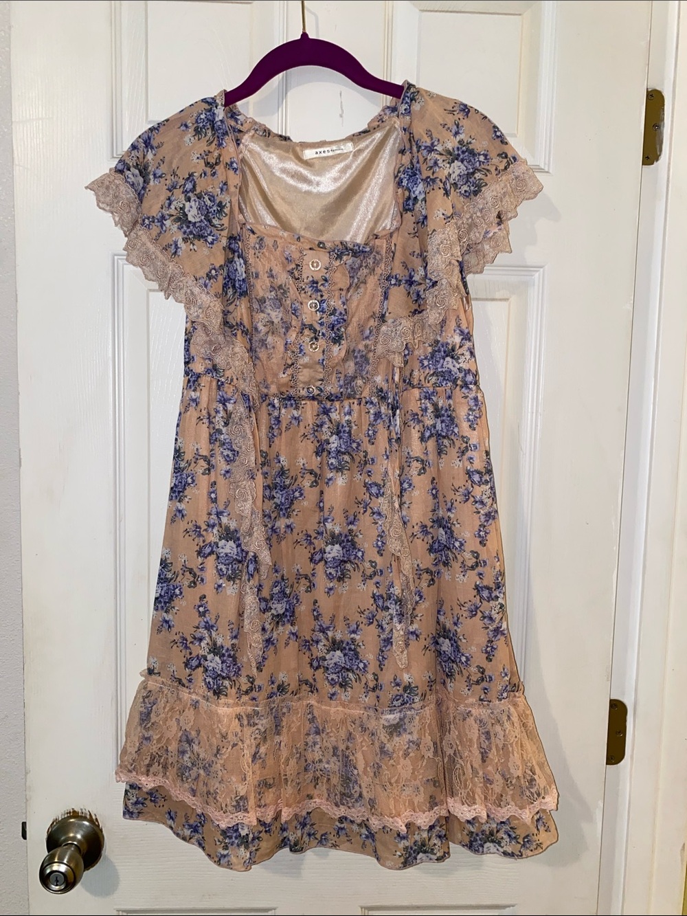 Axes Femme Floral Dress w/ Cape